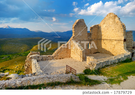 Rocca Calascio castle at summer sunset, Abruzzo Rocca Calascio castle at summer sunset, Abruzzo 17879729