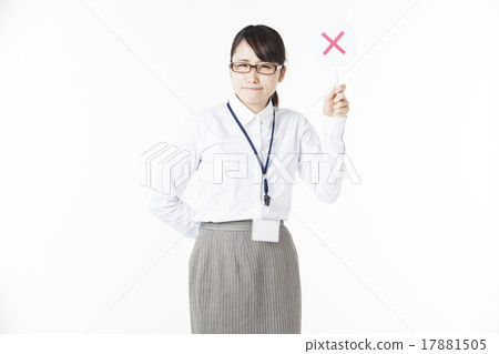 Female finger pointing pose 17881505