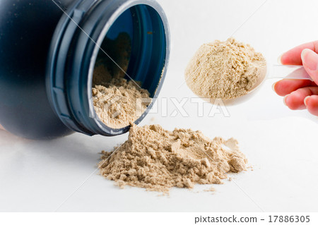 Whey protein chocolate powder. 17886305