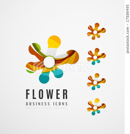 Set of abstract flower logo business icons - Stock Illustration ...