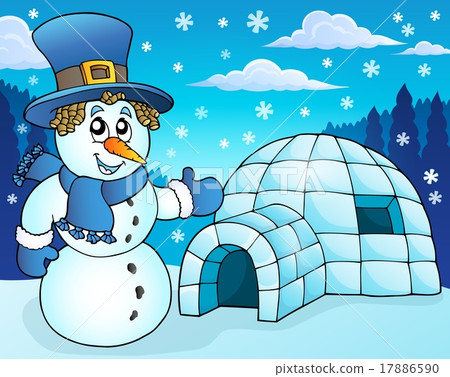 Igloo with snowman theme 3 Igloo with snowman theme 3 17886590