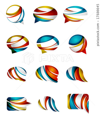Set of abstract speech bubble and cloud icons Set of abstract speech bubble and cloud icons 17886645