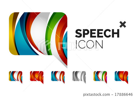 Set of abstract speech bubble and cloud icons 17886646