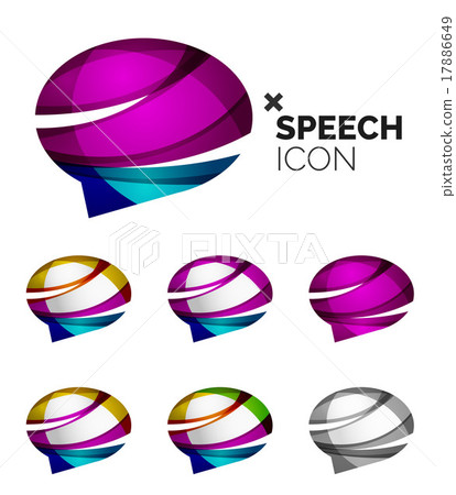 Set of abstract speech bubble and cloud icons 17886649