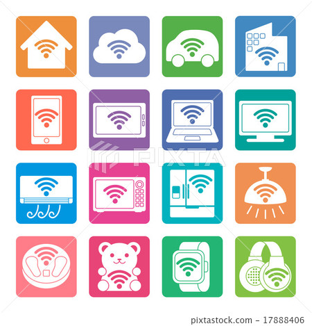 Icons of various wireless communication devices Icons of various wireless communication devices 17888406
