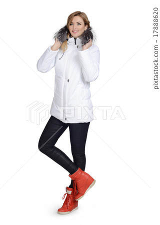 Young woman in short coat 17888620