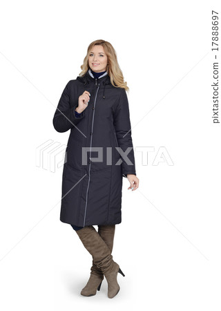 Young woman in long coat 17888697