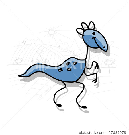 Dinosaur, funny sketch for your design Dinosaur, funny sketch for your design 17889978
