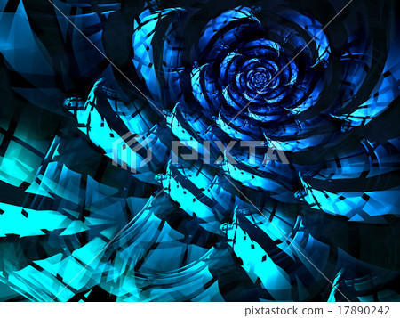 Abstract computer-generated image blue rose Abstract computer-generated image blue rose 17890242