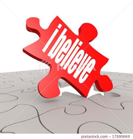 I believe word with puzzle background 17890669