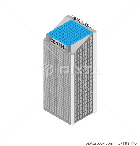 Isometric business center building with elevators - Stock Illustration ...