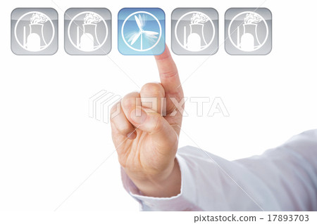 Finger Choosing Wind Energy Over Nuclear Icons 17893703