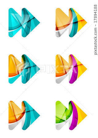 Set of abstract next play arrow icon, business - Stock Illustration ...
