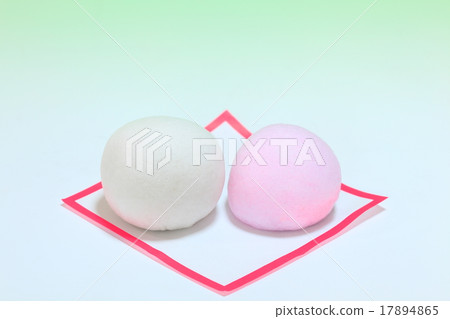 　Red and white manju 17894865