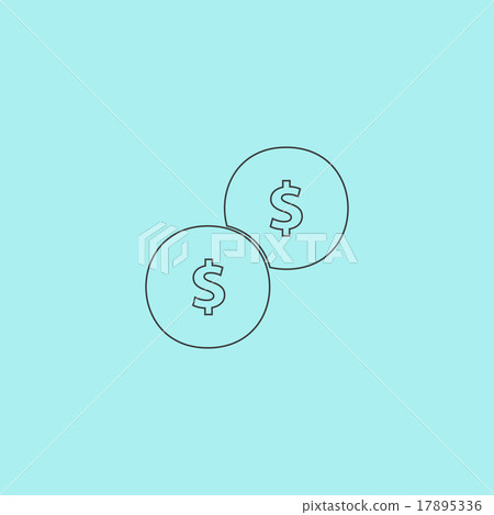 Dollars money coin icon - Vector 17895336