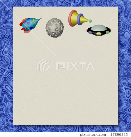 Space objects writing paper on marble texture 17896225