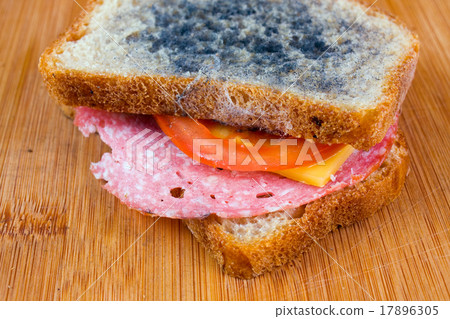 moldy sandwich with salami, tomatoes moldy sandwich with salami, tomatoes 17896305