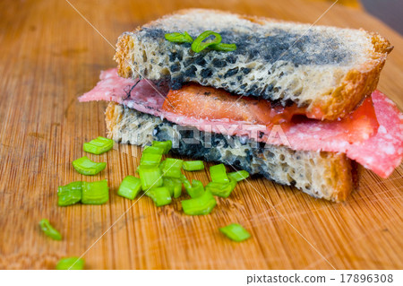 moldy sandwich with salami, tomatoes moldy sandwich with salami, tomatoes 17896308