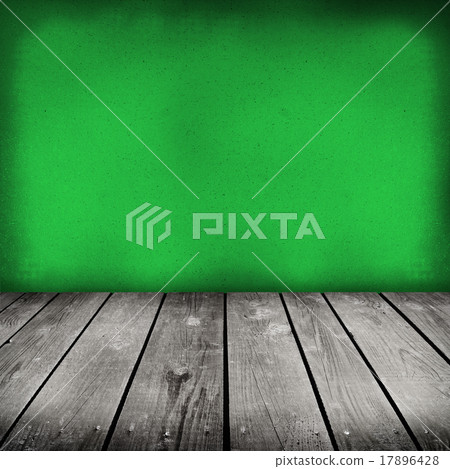 green painted old wooden wall 17896428