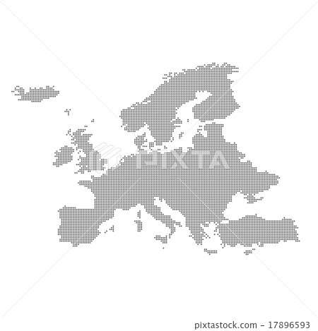 Detailed map of Europe in the dot. Vector Detailed map of Europe in the dot. Vector 17896593