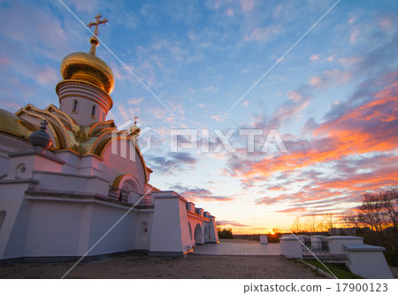 Serafim Sarovsky temple on sunset in Khabarovsk 17900123
