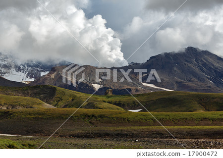 Beautiful view active Mutnovsky Volcano. Kamchatka 17900472