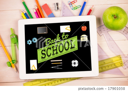 Composite image of back to school message with icons Composite image of back to school message with icons 17901038