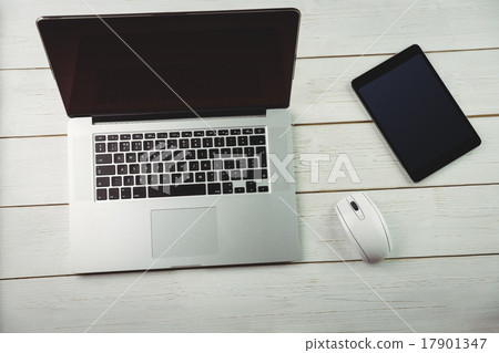 Overhead view of a desk Overhead view of a desk 17901347