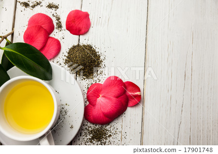 Cup of herbal tea on table Cup of herbal tea on table 17901748