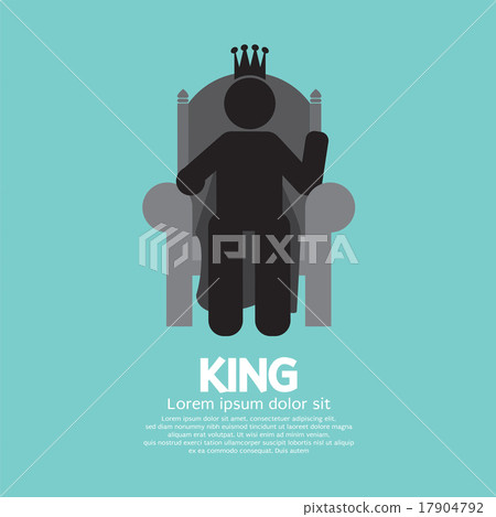 The King With His Throne Vector Illustration. 17904792