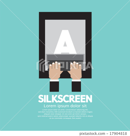 Silkscreening With Squeegee Vector Illustration. 17904818
