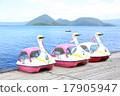 Swan boat lined up in line with Toyako 17905947