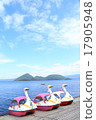 Swan boat lined up in line with Toyako 17905948