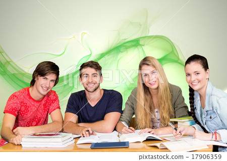 Composite image of students studying Composite image of students studying 17906359
