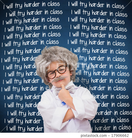 Composite image of cute pupil in lab coat Composite image of cute pupil in lab coat 17906662