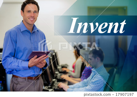 Invent against teacher with students using computers in computer 17907197