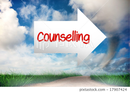 Counselling against road leading out to the horizon 17907424