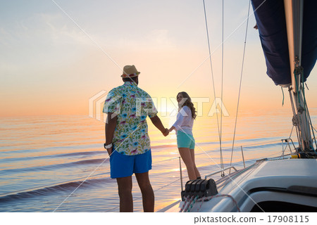 Date of guy and girl on a yacht. Date of guy and girl on a yacht. 17908115