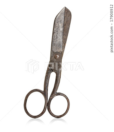 Vintage, old  scissors close-up isolated  17908912
