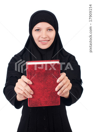 Young muslim female student with books Young muslim female student with books 17909154