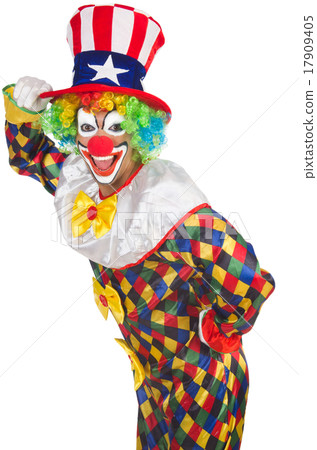 Clown with hat and american flag 17909405