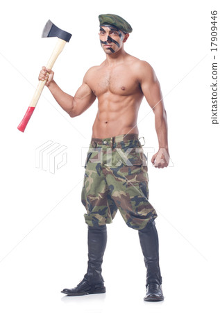 Soldier isolated on the white background 17909446