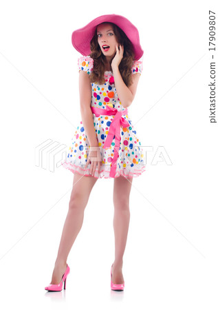 Woman wearing panama ready for summer vacation 17909807
