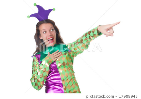 Funny clown isolated on white 17909943