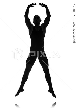 silhouette of male dancer isolated on white 17910147