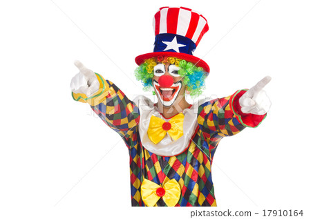 Clown with hat and american flag 17910164