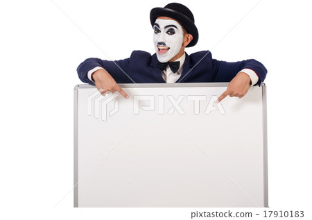 Funny man with blank board Funny man with blank board 17910183