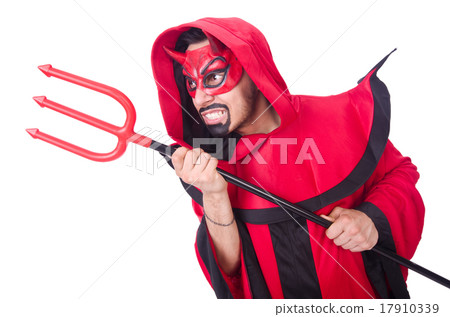 Man devil in red costume 17910339