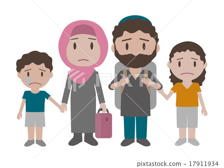 Refugee family image illustration 17911934