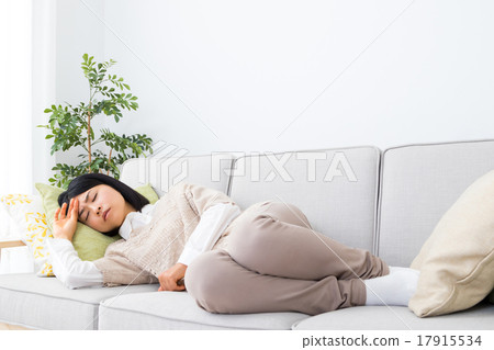 Female Portrait Untamed Lying Female Young Adult White Background White Back Copy Space 17915534